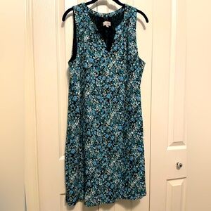 LOFT blue and white floral tank dress. Fully lined. Size XL